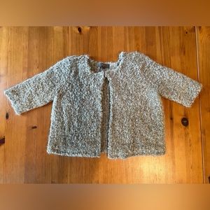 LO. RI. Gorgeous Bouclé cropped half sleeve taupe cardigan Size S